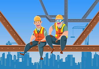 Sitting On Girder In Construction Site Vector eps svg