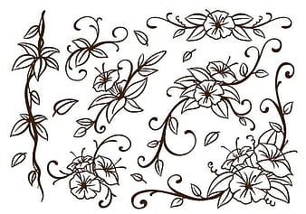 Vector de flor de remolino de liana eps svg