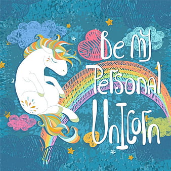 Unicorn background with quote eps vector