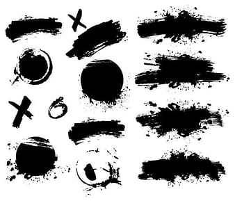 Vector de diferentes pinceles de tinta eps