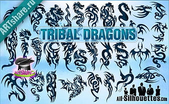 30 Tribal Dragons csh ai vector