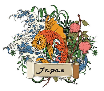Japonés con vector de peces koi eps ai