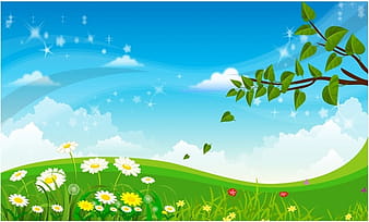 Spring landscape eps ai vector