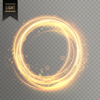 Transparent light effect with circlular golden sparkles eps vector
