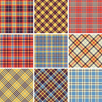 Plaid fabric patterns seamless vector eps