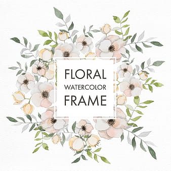Frame with watercolor flowers eps vector