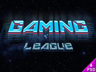 Gaming League Text Style psd vector