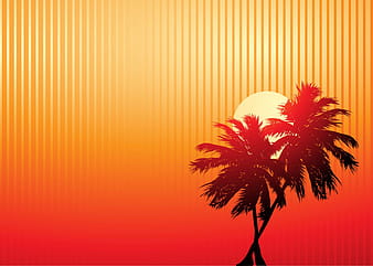 Palm Trees Sunset ai eps vector