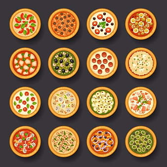 Round pizza vector icons eps