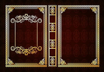 Book decorative template classical frame dark brown ai eps vector