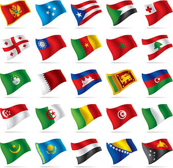 Different world flags elements vector eps