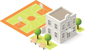 Modern isometric buildings model vector eps