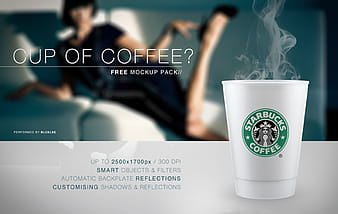 Starbucks Style Coffee Cup Mockup psd vector