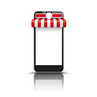 Smartphone and awning emblem vector eps