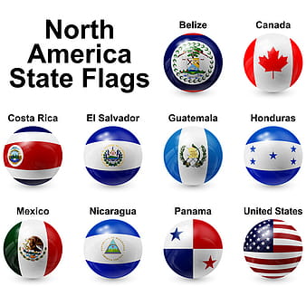 Spherical north america state flags vector eps