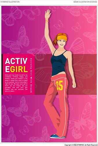 Sporty girl vector ai