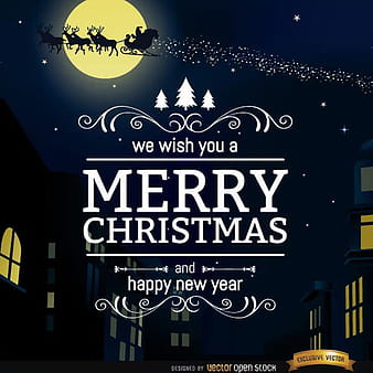 Merry Christmas City Vector Background ai