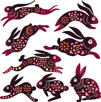 Rabbit and other animals vector eps