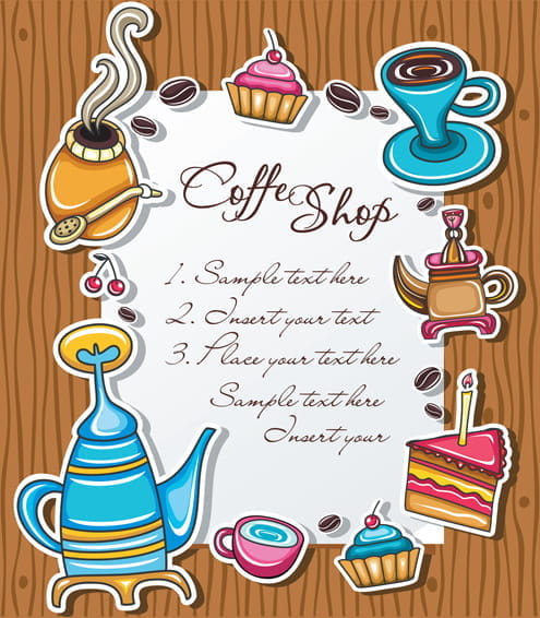 Coffee object design elements vector eps