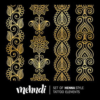 Mehndi 스타일 헤나 문신 요소 벡터  eps