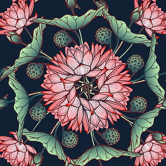 lilies flower seamless pattern vector  eps