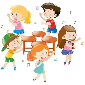 Kids playing around the chairs eps vector