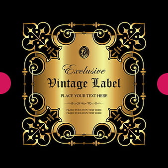 Luxury ornamental gold label vector material  eps