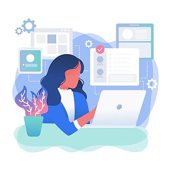 Female Developer Vector svg eps