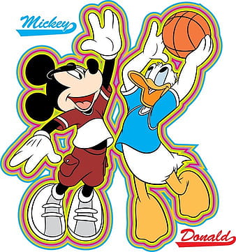 Mickey And Donald Basketball eps vector