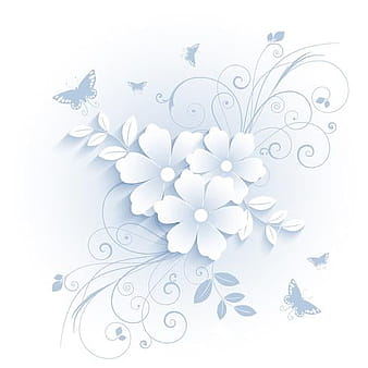 Flowers and butterflies eps vector