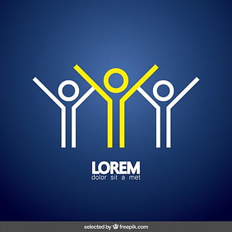 Logo hecho con tres iconos humanos eps