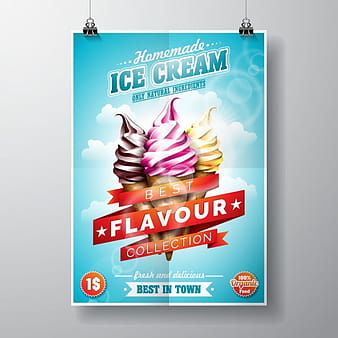 Ice cream poster design eps vector