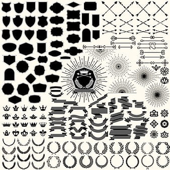 Design elements collection for crest making eps vector