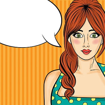 Comic scene with a woman talking ai eps vector