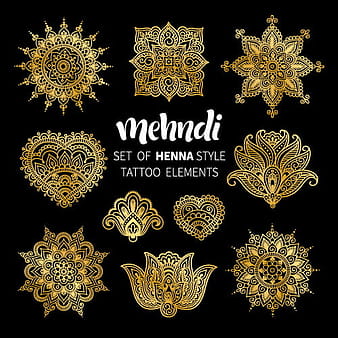 Mehndi styles henna tattoo elementos vector  eps