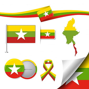 Myanmar representative elements collection eps vector