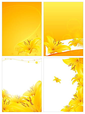 Golden yellow lilies ai vector