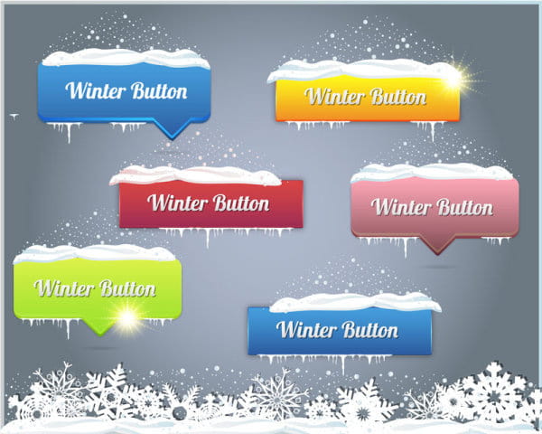 Creative winter web button vector eps