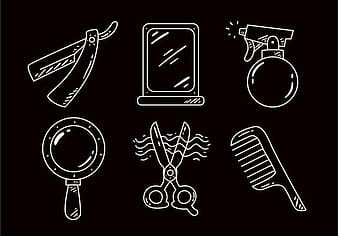 Barber Tools Outline Icons svg eps vector