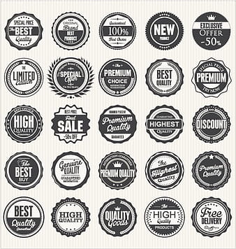 Black with white premium quality labels vector  eps