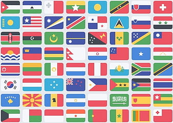 195 Flat Flags psd vector