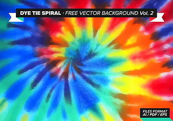 Tie Dye Spiral Free Vector Background Vol. 2 eps ai