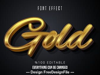 Black gold 3d font text effect vector eps