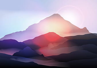 mountain sunrise landscape nature background vector  eps