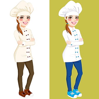 Cute girl chef vector eps