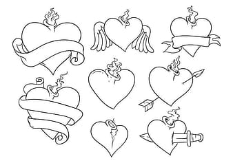 Free Sacred Heart Tattoo Vector ai svg