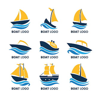 9 creative boat logo vector material ai