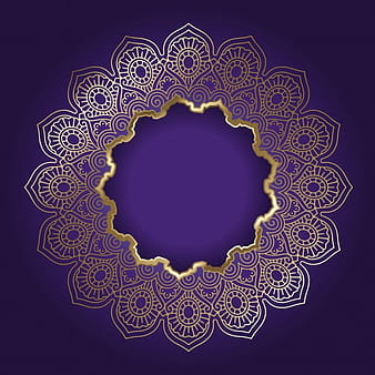 Fondo decorativo con marco dorado mandala eps