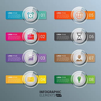 Glass Infographics Buttons Template svg ai vector
