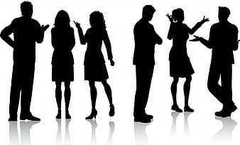 Silhouettes of people talking eps vector